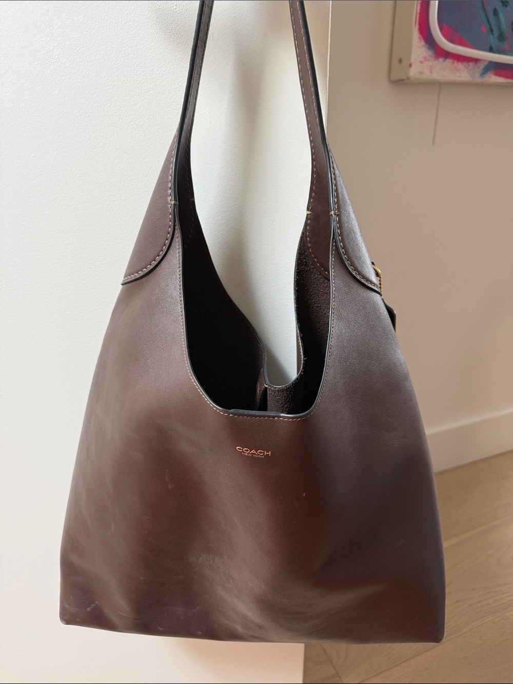 Coach Dark Brown Leather Shoulder Tote